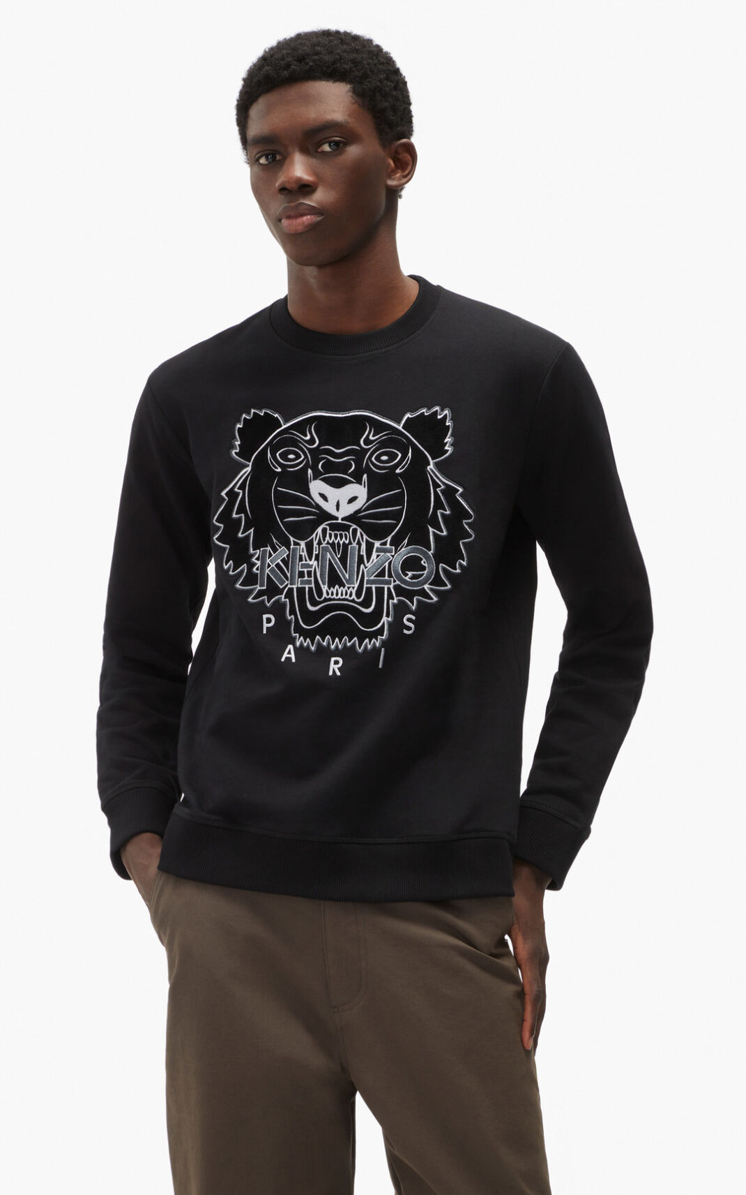 Kenzo The Winter Capsule Tiger Sweater Heren Zwart | 94187OPGE